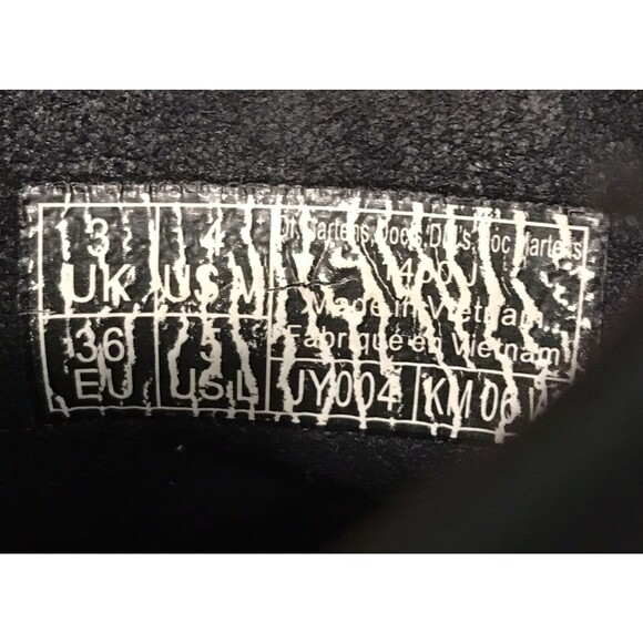 Dr. Martens Docs 1460 J Combat Boots M4 L5 EU36 Black Leather Side Zip High Top - Picture 9 of 11